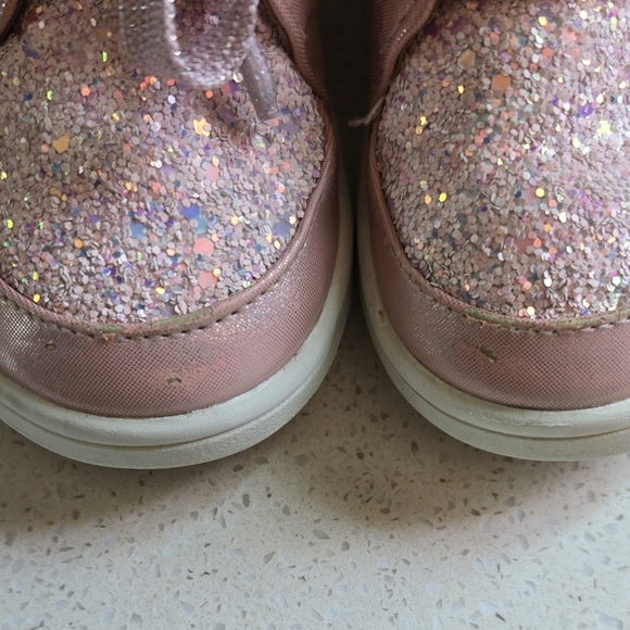 Sugar Pink Glitter High-Top Sneakers for Kids - Picture 4 of 5